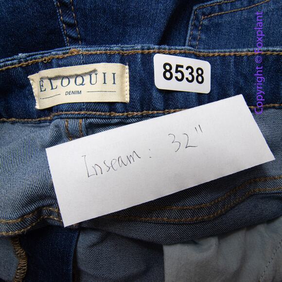 New! Eloquii Classic Fit Bell Bottom Flare Leg Jean, women plus size 24 - Picture 7 of 10